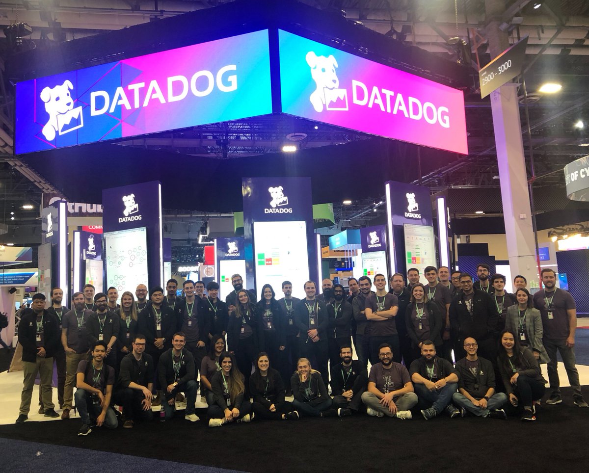 datadoghq's tweet photo. The team is ready for #reInvent! Stop by our booths in the Venetian (2814 &amp; 3413) and the Aria (409) for demos, swag, and the latest from Datadog! 👋 🐶 💜

https://t.co/VrlojXTXF1 https://t.co/DeXX0W02GA