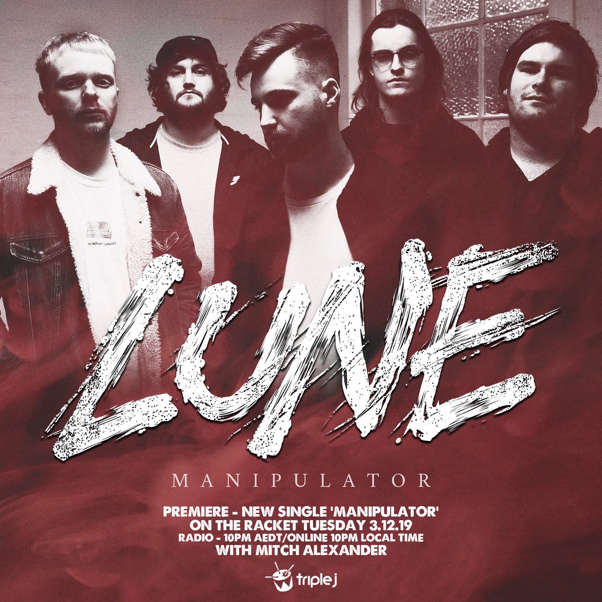 lunegroove's tweet photo. Tune into @triplejracket tonight at 10PM AEDT to hear our second single ‘Manipulator’ early!

#lunegroove https://t.co/jZU6ZnqiGl