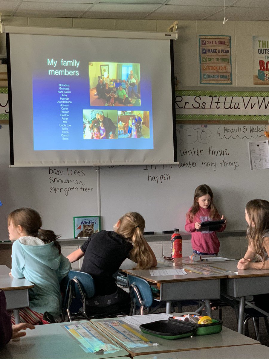 Merrell1stGrade's tweet photo. First time doing a Thanksgiving Keynote Project! It was a fun way for the kids to share about their break with the class. 😍 They were a hit &amp; students did an awesome job presenting. Thank you @toddamy34 for your Keynote lesson that got this project started!! https://t.co/P7ucXAEGkG