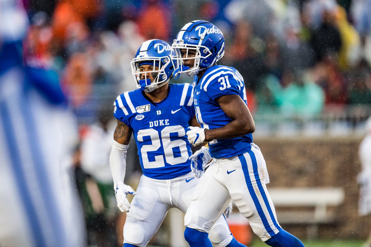 DukeFOOTBALL's tweet image. And a shoutout to our three other members of the @PFF_College ACC Team of the Week 💪

😈 Derrick Tangelo
😈 Maurice McIntyre
😈 Michael Carter II

#GoDuke