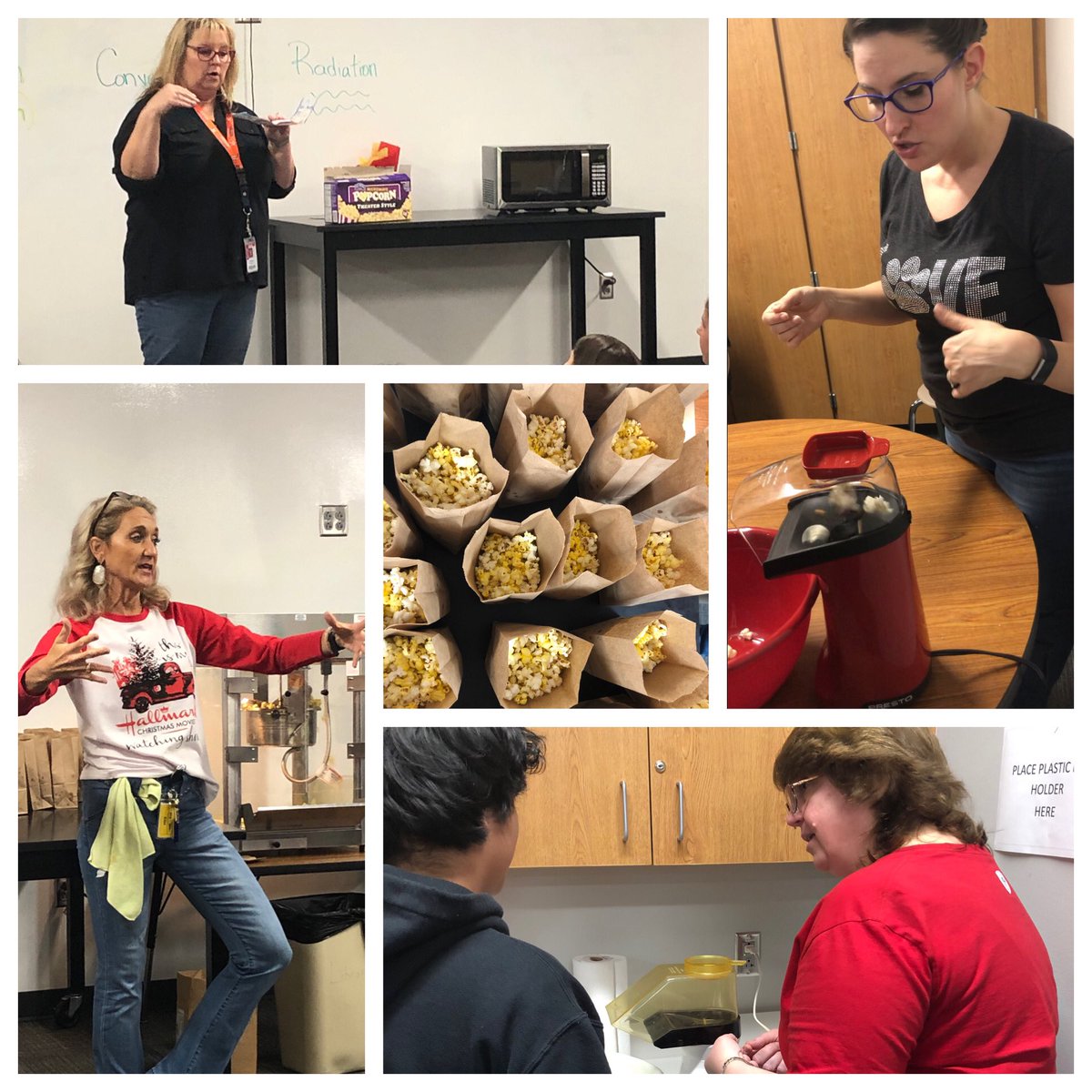 normavsantos's tweet photo. Sixth grade #kjhscience is learning about radiation, conduction, and convection. The whole building smells of fresh popped popcorn. Learning is Yummy at #kjhpride. π
@janiemspies1 @MrsHugginsClass @Susan_Hayes26 @bgsmith914 https://t.co/RlovlE2BEZ