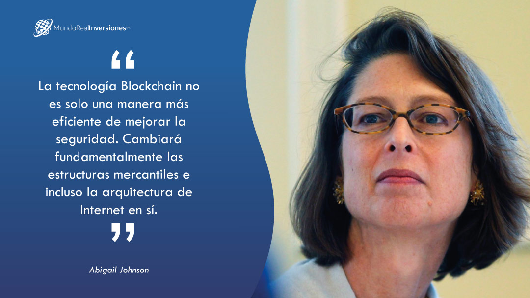 MundoRealInver1's tweet photo. Tal y como menciona la reconocida empresaria #AbigailJohnson, la tecnología blockchain tiene la capacidad de cambiar todo fundamento en aras de un mundo más democrático.

#blockchain #blockchainquote #thestonecoin #criptomoneda #blockchainrevolution #blockchaintech #frasesdeexito https://t.co/o7e82uQlAX