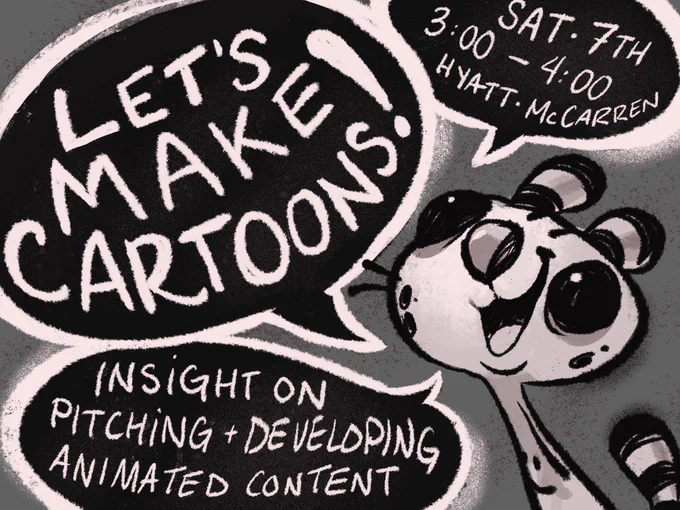 HEY #MFF2019 GOERS! Ever wondered how cartoons get made from idea to moving picture? WELL NOW U CAN! I'm hosting a panel about cartoon development this Sat, Dec 7 at 3-4pm in Hyatt's McCarren! 

Let's talk pitching, building decks and more! Full info here: https://t.co/n8tVC3a46Q 