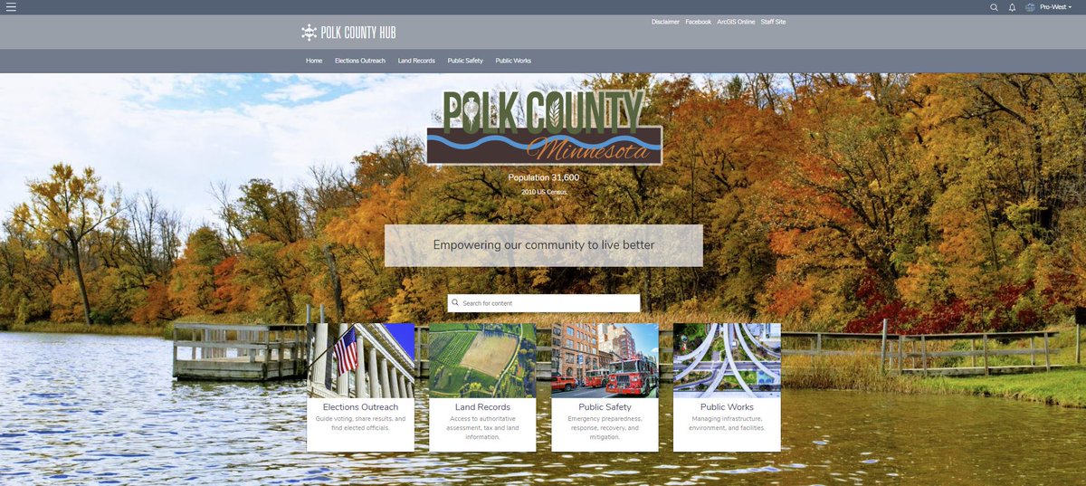 ProWestGIS's tweet photo. Polk County, Minnesota, is bringing #landrecords information and MORE together and serving users through the Polk County Hub @ArcGISHub https://t.co/SlUIJljvR0 #smartcounty @EsriSLGov #localgov #gis https://t.co/HBYnYOLqIM