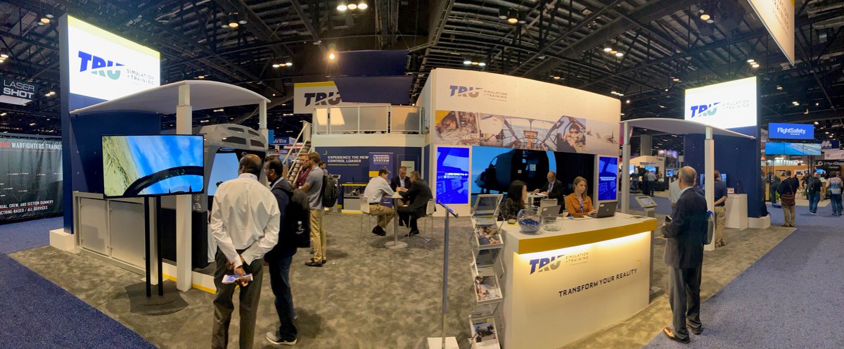 TRUsimulation's tweet photo. #TRUSim is showcasing some exciting new products at #IITSEC this year. Immerse yourself in TRU's newest mixed reality experience or demo the industry's highest fidelity control loading system in booth 1201. https://t.co/ItHgjXebsr