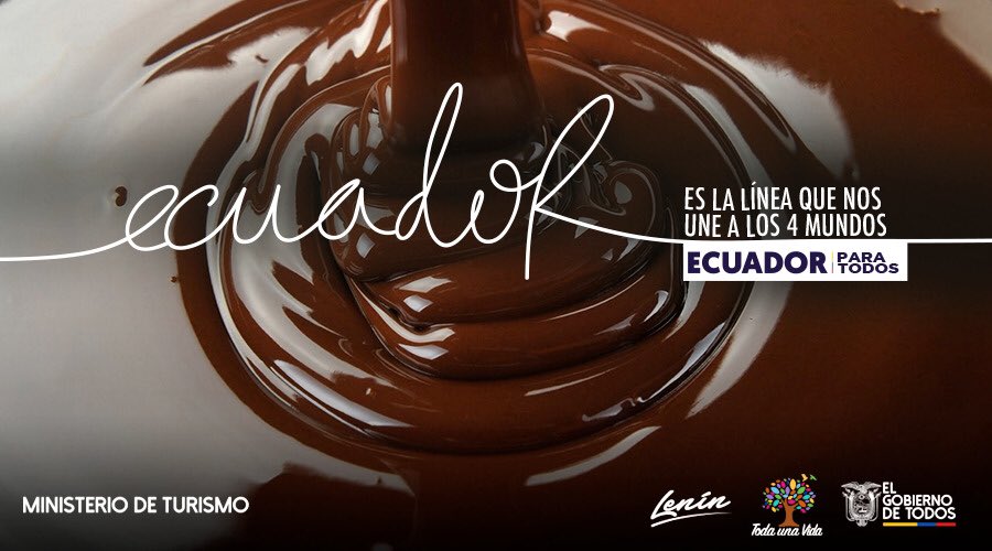 El #PaisDeLos4Mundos no solo se caracteriza por su gastronomía exquisita y variada, sino también por tener los mejores camarones, el banano, el atún; sino que también tenemos el mejor chocolate fino del mundo. Esta es la línea que nos une a nuestro grandioso país.