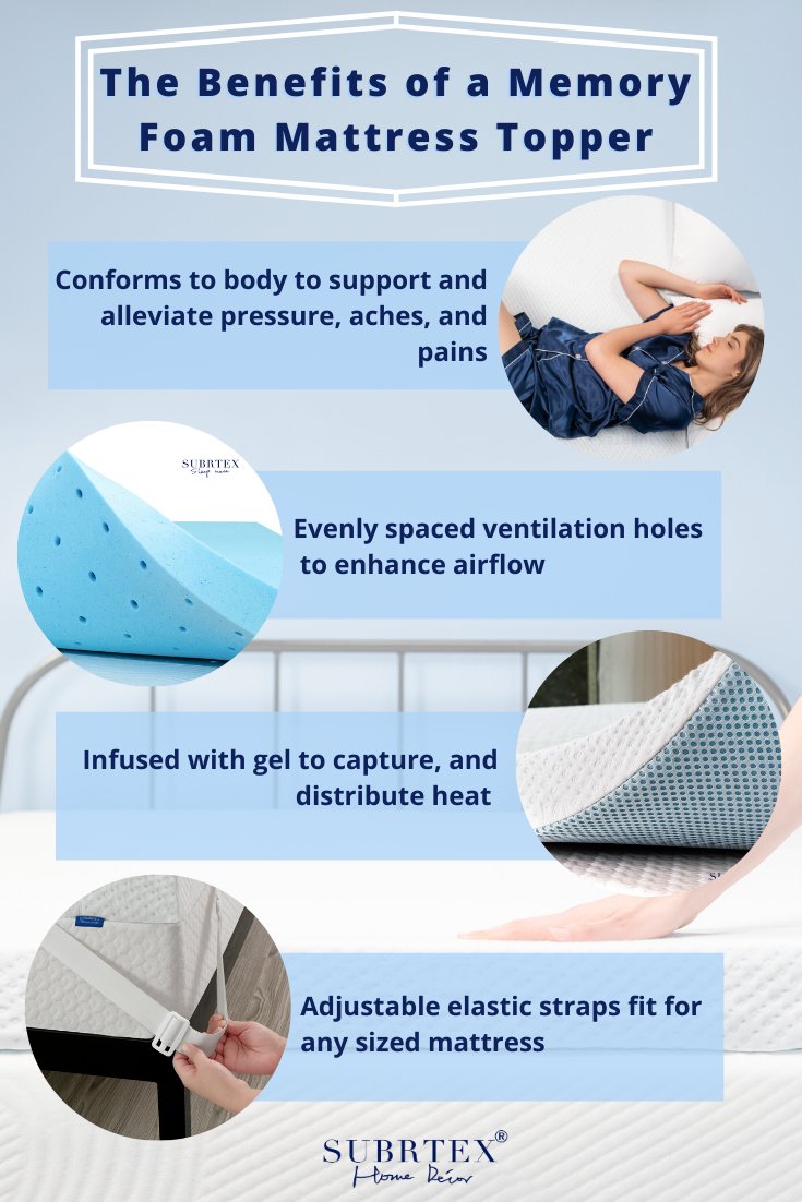 subrtex's tweet photo. No need to invest in a whole new mattress when you can add in our 3 inch gel infused memory foam topper! Experience all the benefits for yourself today!💤
#Subrtex #mattress #homedecor https://t.co/NqYxvPlNqT