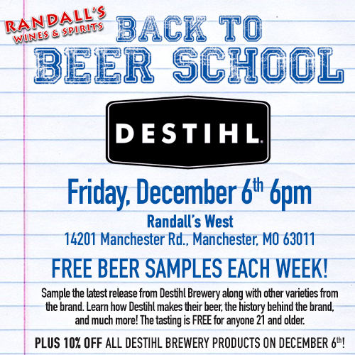 Randalls_Wine's tweet photo. Join us Fri 12/6 6pm at Randall's West for FREE BEER SAMPLES from Destihl Brewery. PLUS 10% OFF Destihl products all day!
#beerlover #beernerd #beerlove #beerlife #beergeek #beertime #craftbeer #beerclass #beertasting #freebeertasting #beerevent @DESTIHLbrewery https://t.co/Rv1UJmva0E