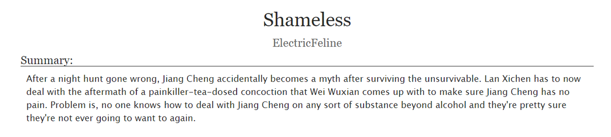 Shameless by ElectricFeline https://archiveofourown.org/works/20779529/chapters/49380248It's impossible to read this and not melt. also good luck being knifed out of nowhere. 8DDDD