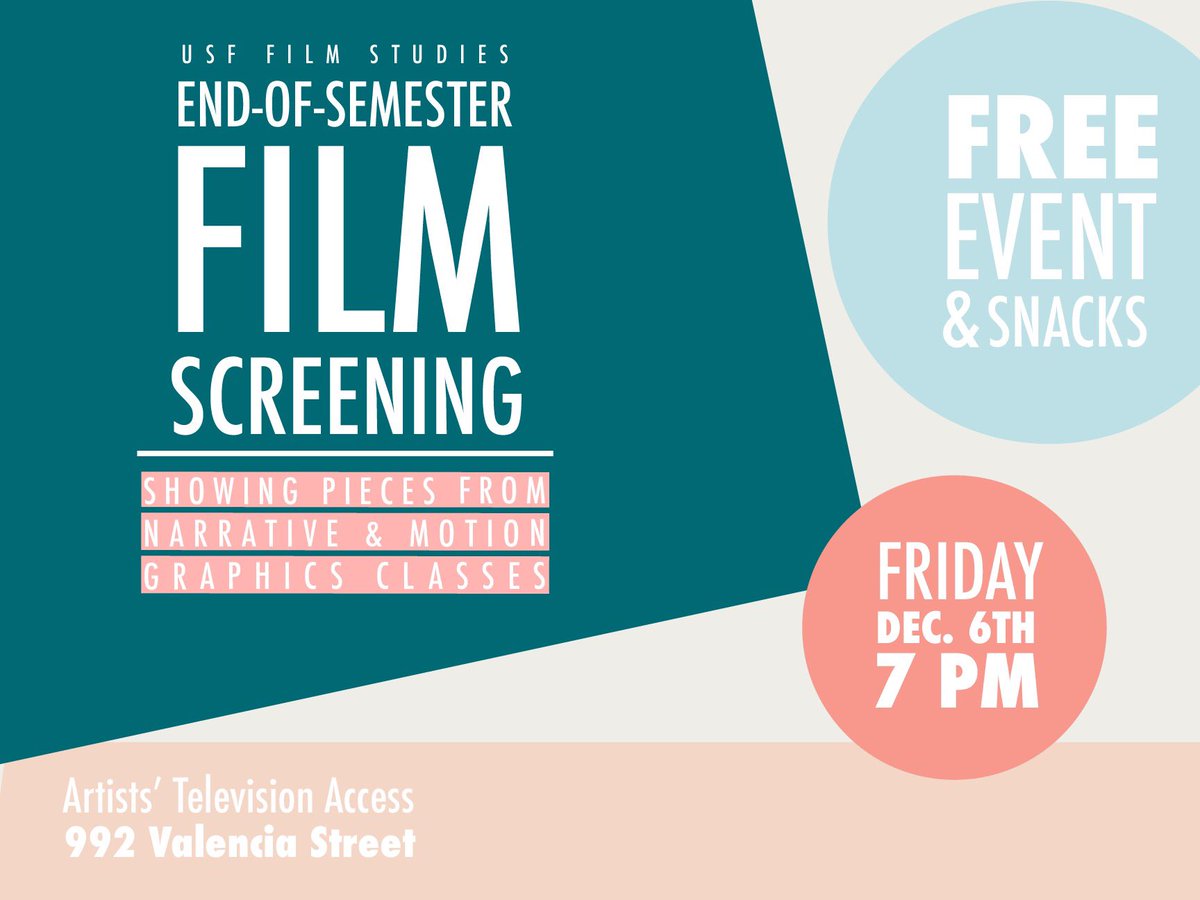 USFtv (@usftvofficial) on Twitter photo Come out to <a href="/USFfilm/">USF Film Studies</a>’s end of semester screening THIS FRIDAY from 7-9PM‼️ Come out to <a href="/USFfilm/">USF Film Studies</a>’s end of semester screening THIS FRIDAY from 7-9PM‼️