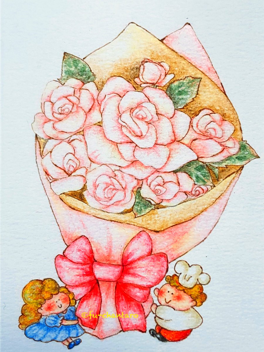 ふーちゃん太郎 Booth通販 バラの花束 イラスト 色鉛筆 ふーちゃん太郎 Booth通販 バラの花束 イラスト 色鉛筆