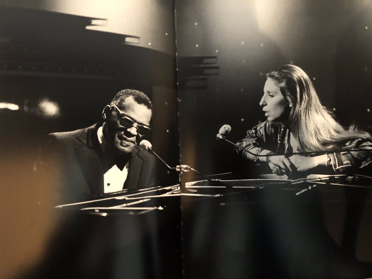 ponyshowent's tweet photo. Don’t you wish you could hear this song? Ray Charles and Barbra Streisand by Steve Schapiro, 1973. https://t.co/UcoQVSgffZ
