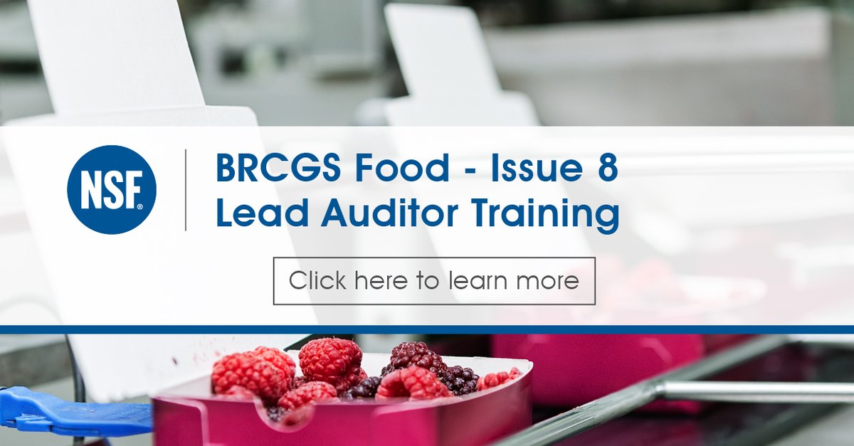 NSF_Canada's tweet photo. Last chance to register for BRCGS Food - Issue 8 Lead Auditor: December 9-13, Guelph ON https://t.co/R8ZdneotXU https://t.co/UiPUoWm8Sg