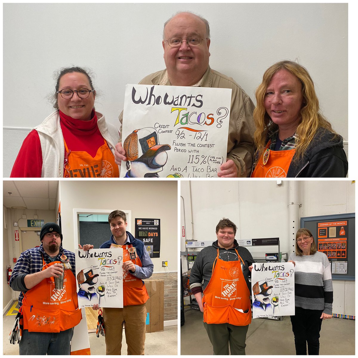 Home Depot 8931 (@8931homedepot) on Twitter photo Finishing the 3rd month of the credit contest strong! Ended last month at 119.5% vs plan!! Number 1 in district!! Thanks everyone! #tacobar #D71allin #NEProud <a href="/AValkavitch/">Amy Lau</a> <a href="/NicoletteH17/">Nicolette Harris</a> <a href="/homedepotjennb/">Jenn Bourque</a> Finishing the 3rd month of the credit contest strong! Ended last month at 119.5% vs plan!! Number 1 in district!! Thanks everyone! #tacobar #D71allin #NEProud <a href="/AValkavitch/">Amy Lau</a> <a href="/NicoletteH17/">Nicolette Harris</a> <a href="/homedepotjennb/">Jenn Bourque</a>