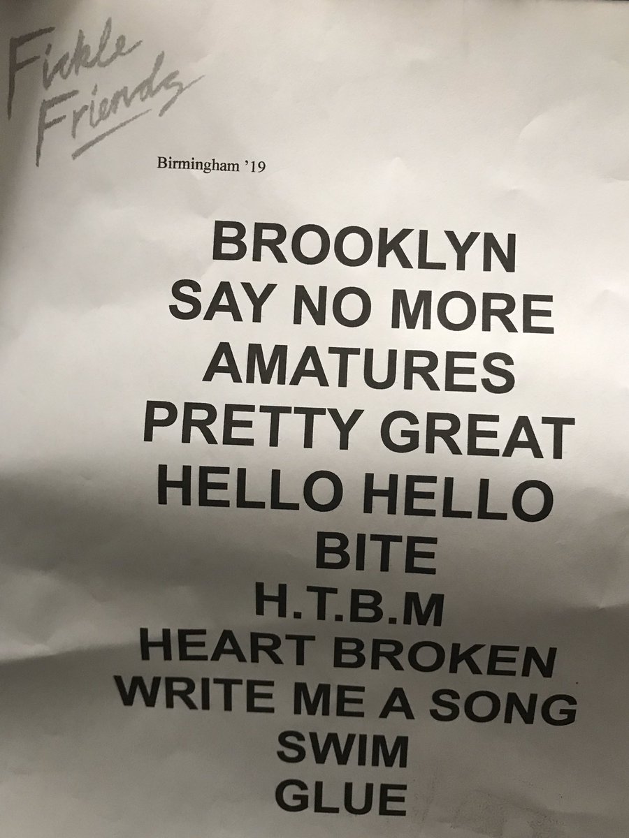 anorwichfan's tweet photo. @CastleandFalcon @ficklefriends @therealcooluk @singleruin @bhampromoters Managed to nab a set list too...
... loved the new songs !
#PrettyGreat
#WriteMeASong https://t.co/F8MmzNJB1r