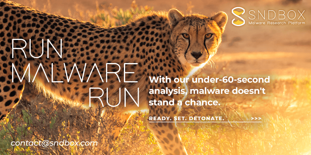 Introducing #UltraFast SNDBOX! the fastest most scalable solution in the industry, providing accurate verdicts powered by deep learning in under 60 seconds of dynamic analysis - for millions of files.
Detect 0-day and evasive malware attacks fast and accurately.