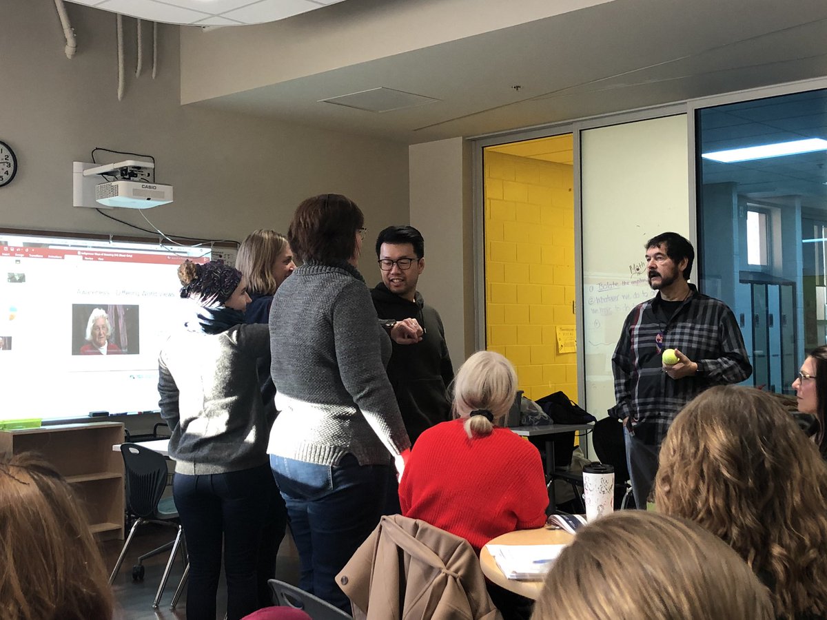 APofSong's tweet photo. Excellent morning of PL at “Indigenous Ways or Knowing” session hosted by Brian St Germain of Red Deer Public Schools. So much resonated with me in this powerful morning, like Brian’s words, “...now I’m ashamed that I was ashamed to be Cree!” #walkingtogether #ata #rvsed https://t.co/RekbJp3wS6