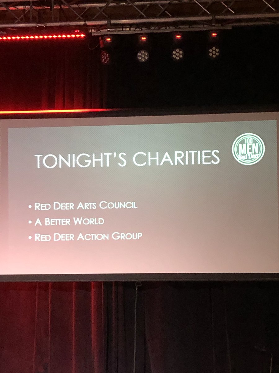Presentations are about to begin here’s Tonight’s nominated charities for <a href="/100MenRedDeer/">100 Men Red Deer</a>