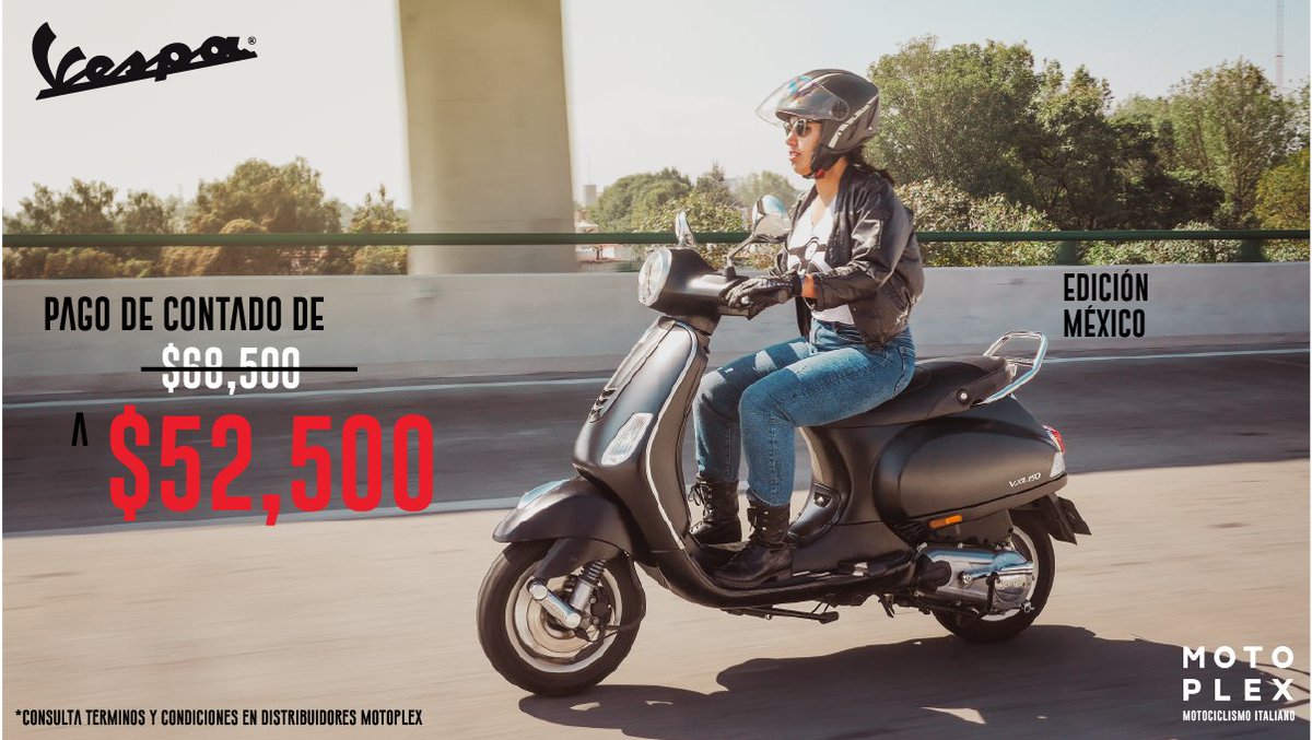 VespaMex's tweet photo. #Vespa Edición México, la mejor oportunidad para la puerta de entrada al mundo Vespa, estilo italiano listo para tu manejo. #SoyVespa  Consulta aquí: https://t.co/48doYUDYQf https://t.co/Pcz1BzqGZa