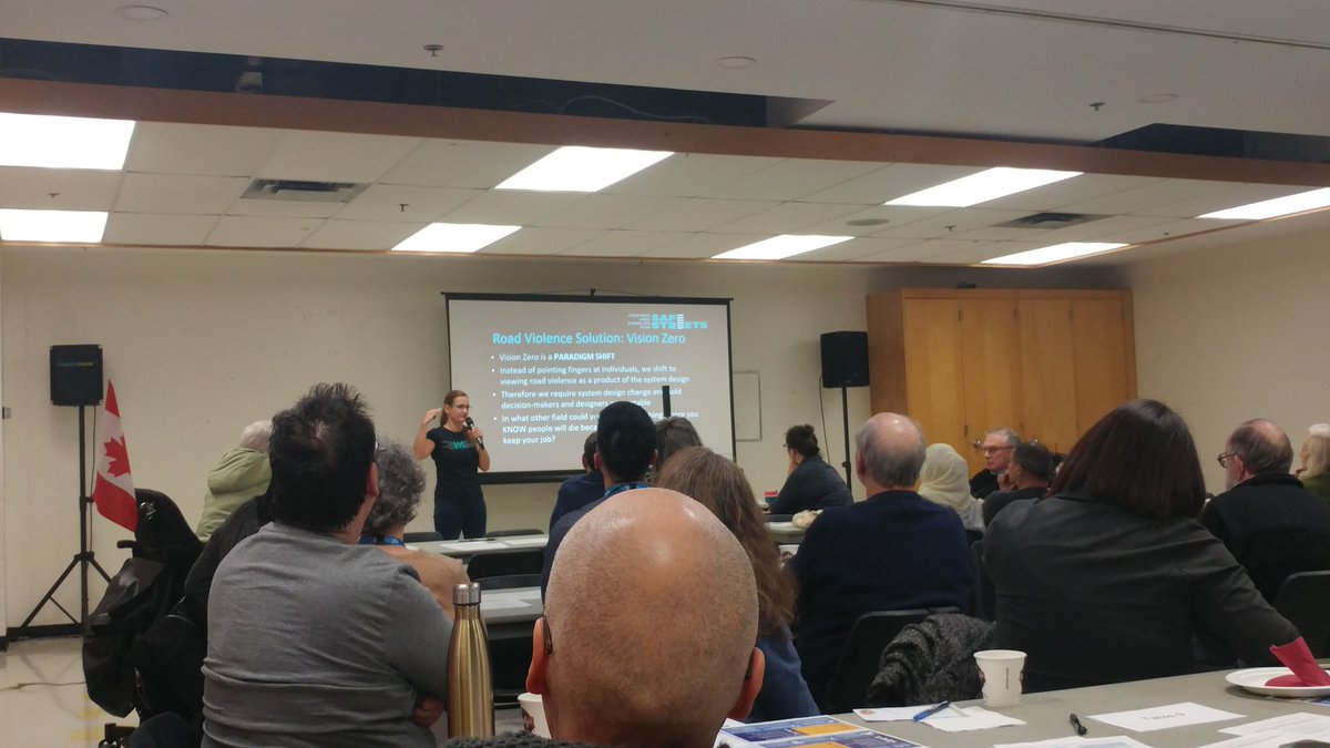 TamaraNahal's tweet image. What a fantastic presentation by @JessSpieker on behalf of @FFSafeStreets talking about how we can redesign our streets to make them safer and healthier. Fantastic work and very powerful! #VisionZeroTO #WalkTO #BikeTO
