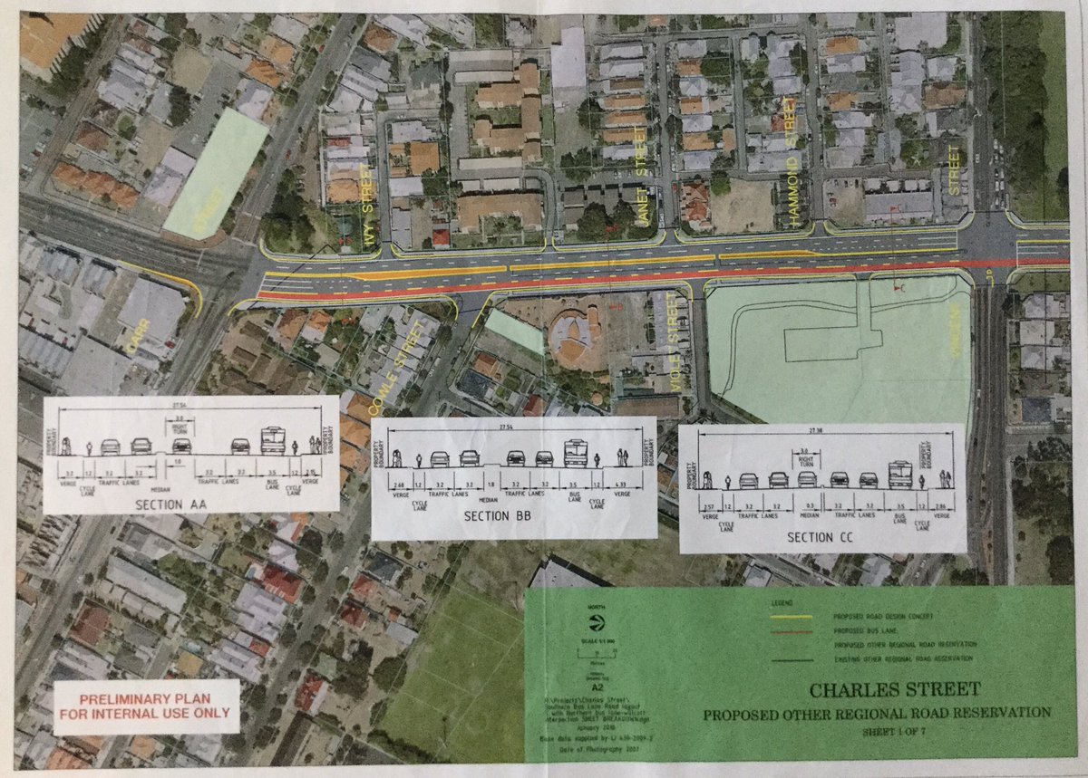 bikewalkperth's tweet photo. Billions are being spent on freeway widening projects at the expense of multi-modal projects like this one to construct bike and bus infrastructure on Charles Street. These plans were prepared by the State Government in 2010. Why hasn’t it been progressed? #PerthTransport https://t.co/LWo4EtBKit