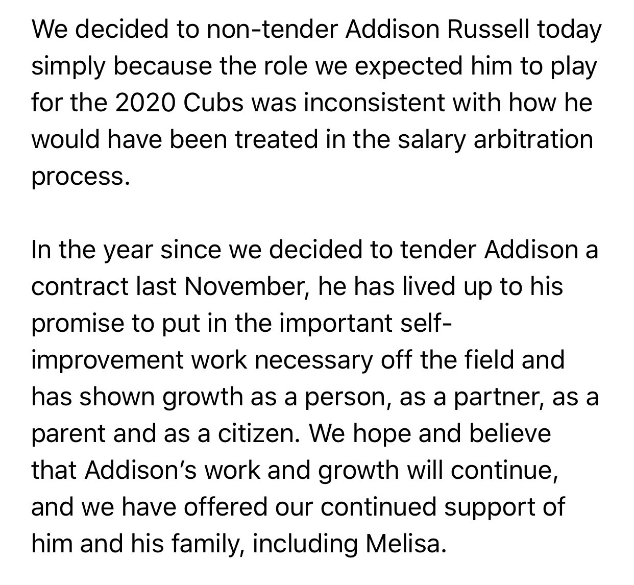 Kelly Crull on Twitter: Comments from Theo Epstein regarding