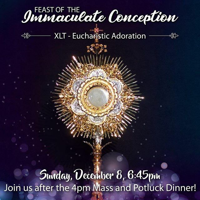 icdeltaparish's tweet photo. This Sunday, December 8: Praise &amp; Worship Music, a reflection on Mary and time spent with Jesus in the presence of the blessed Sacrament. Celebrate the feast of the Immaculate Conception with us!  After the Parish Potluck dinner (immediately following th… https://t.co/zF9Eunr4ik https://t.co/wXjv21SA4e