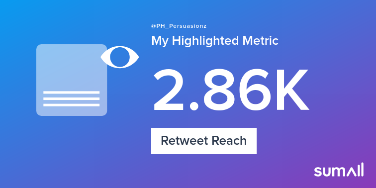 My week on Twitter ?: 1 Mention, 4 Retweets, 2.86K Retweet Reach, 19 New Followers, 1 Reply. See yours