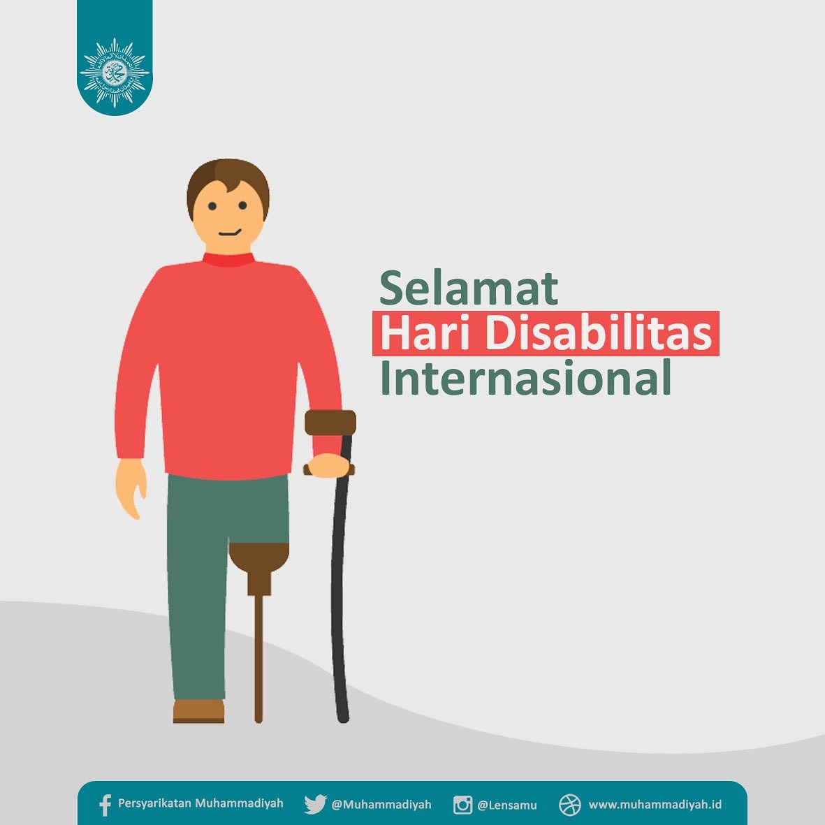 Lawan diskriminasi, mari melangkah bersama!

Dengan kebebasan berkarya mari lawan keterbatasan dengan terus bersyukur dan bergerak tunjukkan prestasi.

Selamat Hari Disabilitas Internasional.
#Muhammadiyah #haridisabilitasinternasional #MencerdaskanKehidupanBangsa