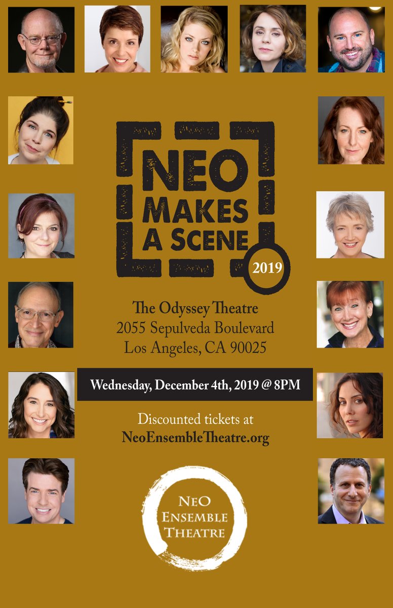 This Wednesday at The Odyssey Theatre! Advance tix online are $15 for one or two for $25.  Tix purchased online get free parking on the Odyssey lot.  Come out for one of Neo's biggest events of the year! Tickets are $20 at the door. #NeoEnsembleTheatre #LosAngelesTheatre