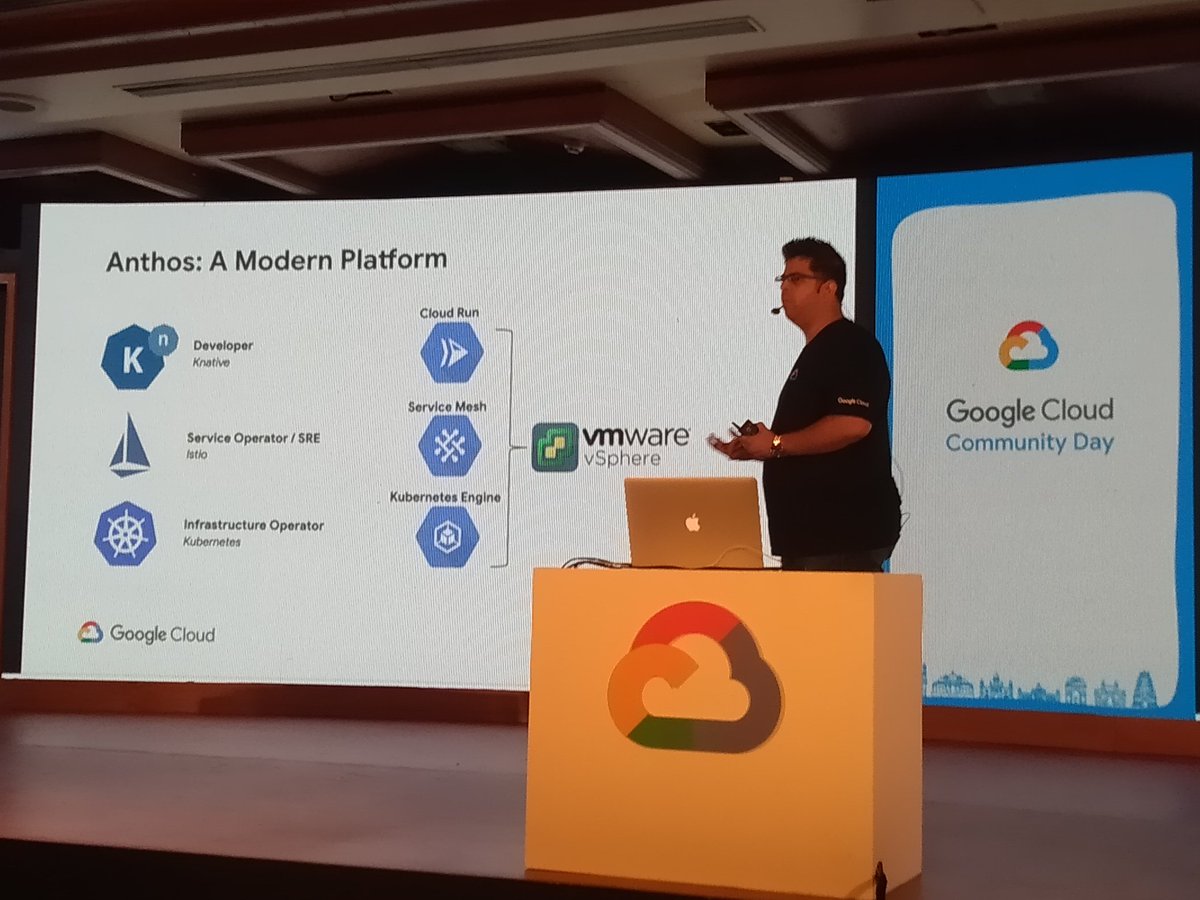 @ankurkotwal delivering quick but to the point introduction to #GoogleAnthos @GCPcloud at #CloudCommunityDay
@gcdcblr @gdg @GoogleDevsIN