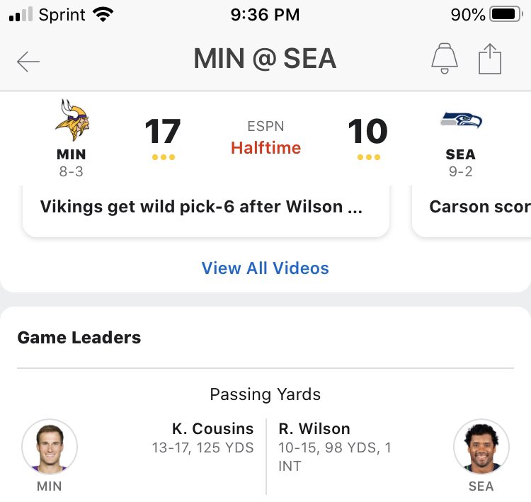 ghosct's tweet photo. Vikings 5th ranked total defense doing their job. 2nd half adjustments matters though #NFC #nflbest #fuckthevikings #fucktheseahawks #niners https://t.co/KQ3Otk6gtD