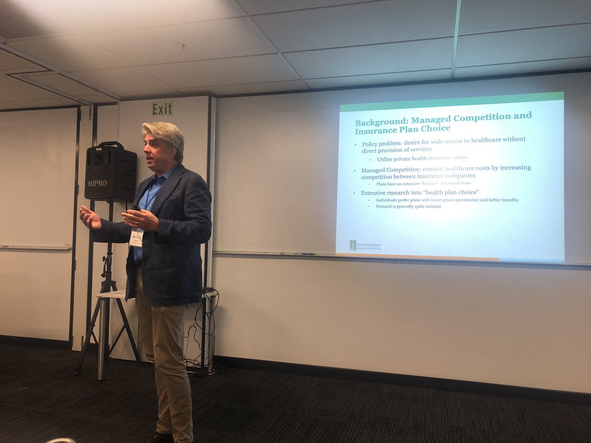 HuynhElisabeth's tweet photo. Interesting presentation by Adam Atherly on estimating a model of patient preferences regarding attributes of network of primary care providers and WTP for open networks in health insurance plans #IAHPR https://t.co/un73OhK31L