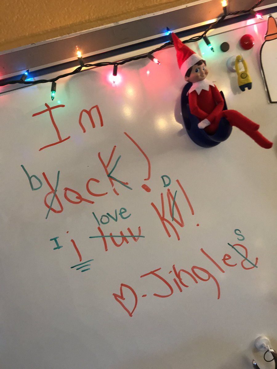 ljurkash's tweet photo. Jingles arrived in KD today! We had to help him a little with his writing 😉 I LOVE Christmas in kindergarten! It’s fun & busy & magical & exhausting, but I LOVE it! Nothing can get you in the Christmas spirit like a room full of kinder kids! 🎄♥️🤶🏼 #kdrocks @hachienorthside https://t.co/orfCV8IJPt