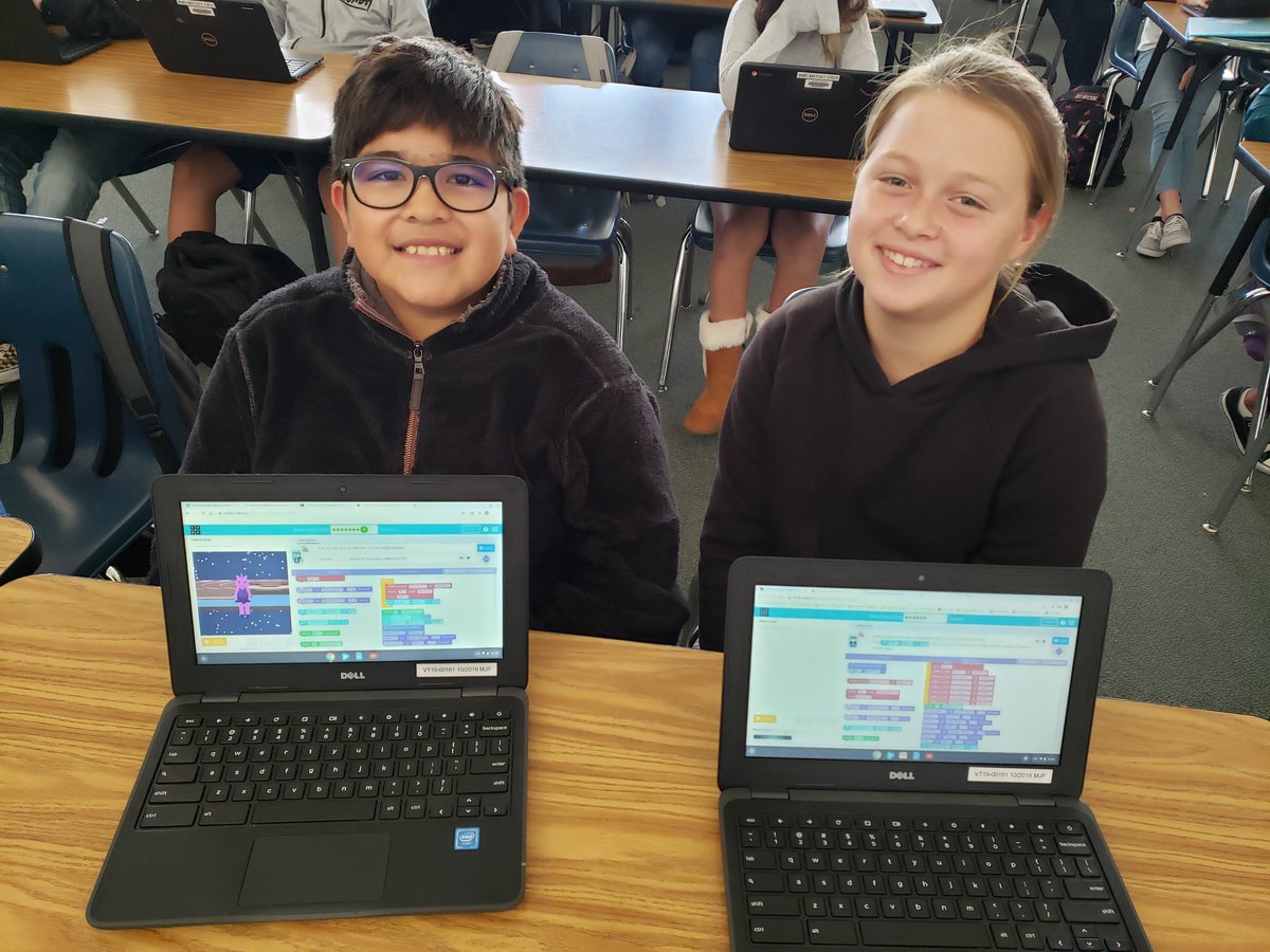 AnacapaSTEAM's tweet photo. Computer Science Week 2019 Day 1: 40 AMS Code Warriors taught 409 of their fellow peers an Hour of Code. Over 75% of our mentors are bilingual and taught in Arabic, English, &amp; Spanish. Amazing opportunities for language, culture, &amp; community. #HourofCode #VUSDstrong #AnacapaMS https://t.co/5FBSLgHYiU