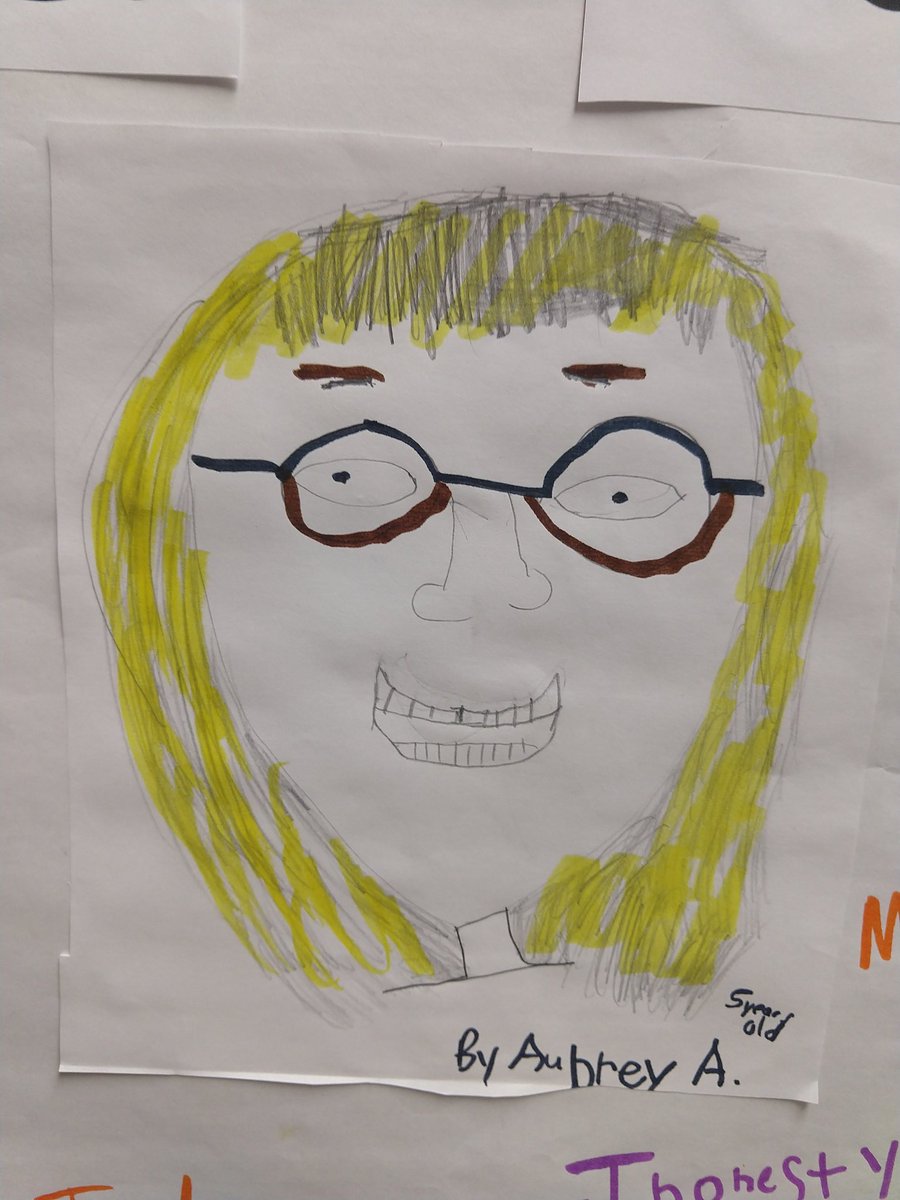 JJ (@jonjohnsonart) on Twitter photo This is a portrait of our <a href="/NorthWayneElem/">Karen Boatright</a> principal drawn by a five year old. More people need to see this. This is a portrait of our <a href="/NorthWayneElem/">Karen Boatright</a> principal drawn by a five year old. More people need to see this.