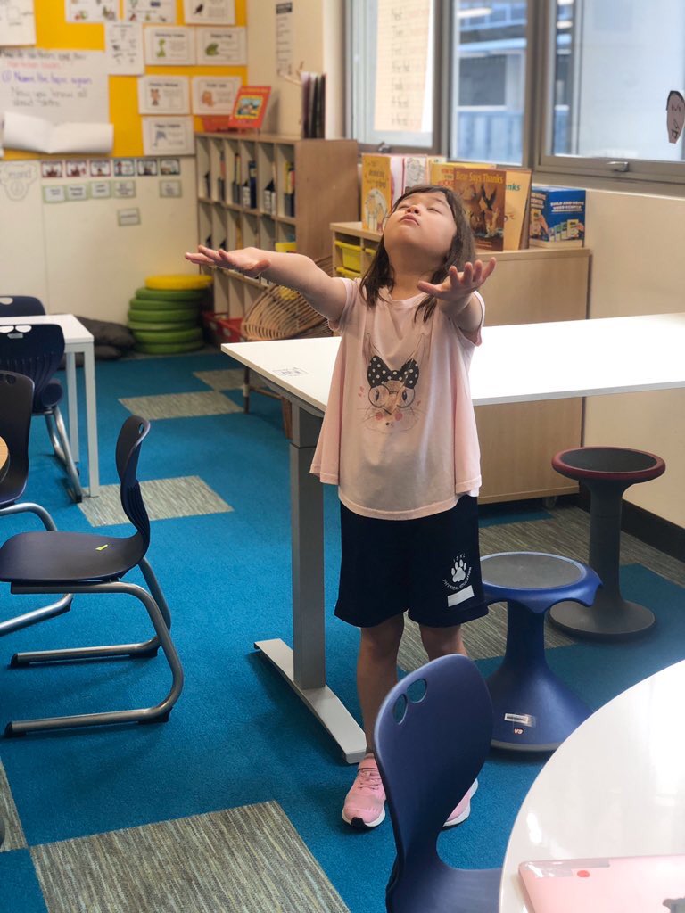 #mindful moment of the day: elephant breathing. Stand with your legs apart with your arms hanging in front. As you breathe in, raise your hands high like an elephant trunk, and slowly swing your arms down as you breathe out. #selfcare #isklproud <a href="/ISKLofficial/">The International School of Kuala Lumpur (ISKL)</a>