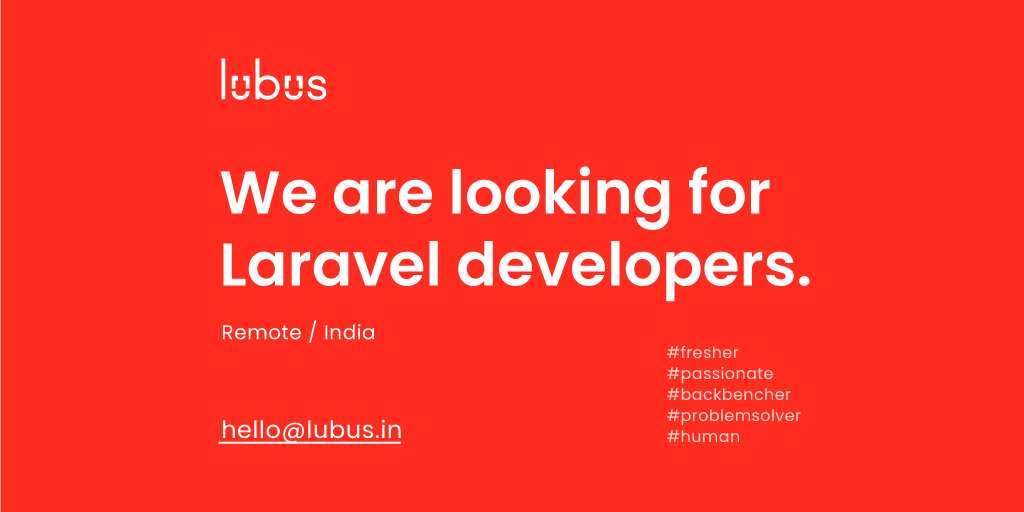 lubusIN's tweet image. Love building cool stuff with @laravelphp ? Join us! 

#NowHiring #LaravelDev #RemoteJob #Laravel