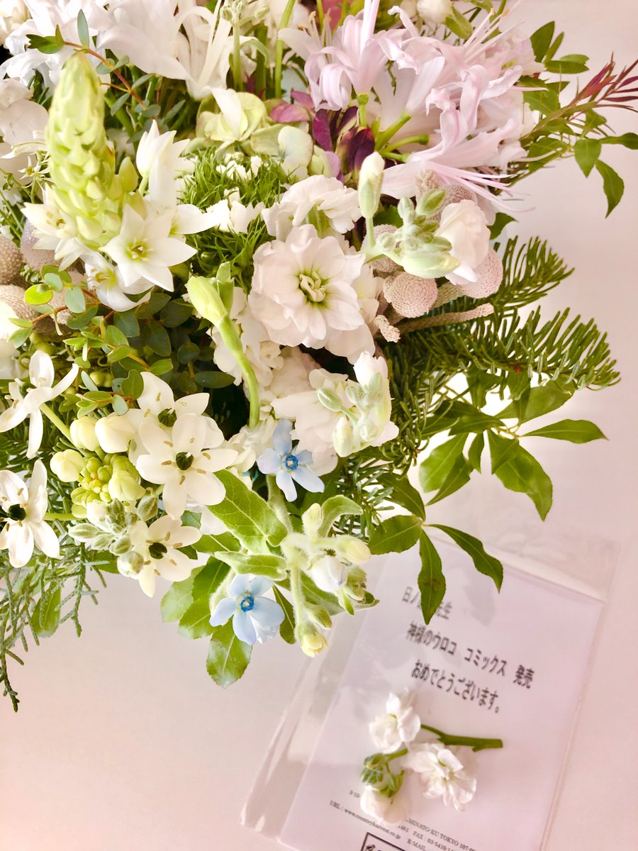 読者さんから素敵なお花が届いて仕事部屋が華やかに ものすごくいい匂い 送っ 日ノ原 巡 9 23から原画展 イラスト集発売のイラスト