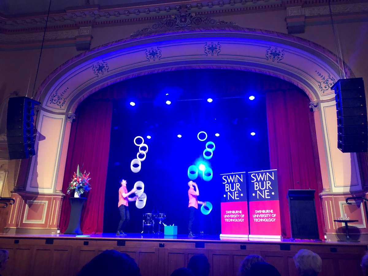 astroduff's tweet photo. It always helps celebrations to have your own elite circus school! Thanks @NICAaustralia for the amazing start to the VC awards at the beautiful @HawthornArts 🎉 https://t.co/0eLKhwCn9B