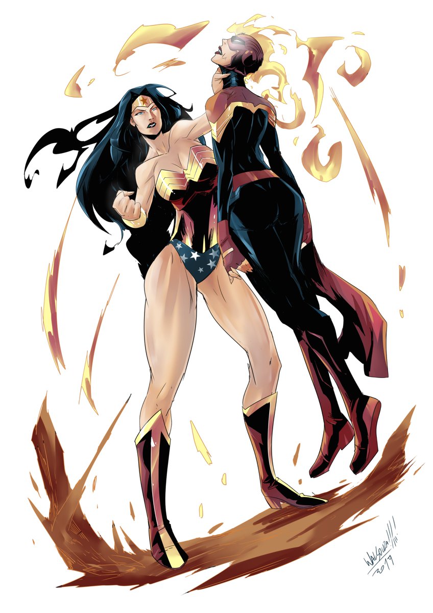 Hello people! Well, here is a funny commission I did recently! I guess it makes sense, haha!
#WonderWoman 
#CaptainMarvel 
#marvelcomics 
#DCUNIVERSE
