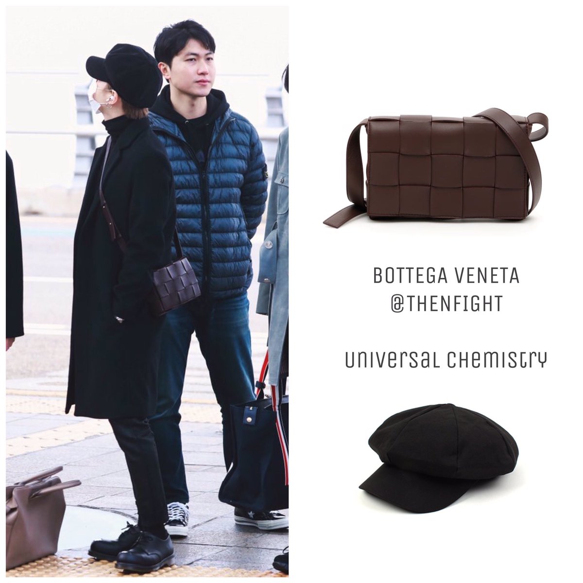 Suga BTS is carrying Bottega Veneta Cassette bag, the iconic Bottega Veneta  collection with its signature Intrecciato weaving…