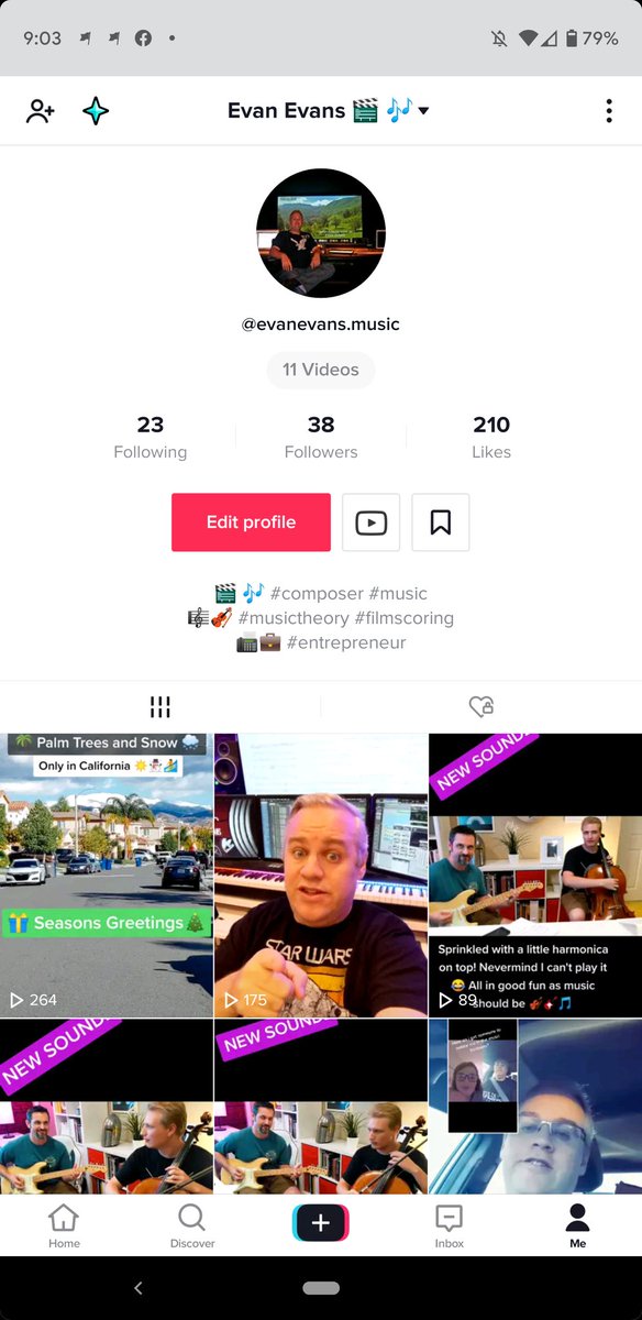 #Follow me on #TikTok for upcoming behind-the-scenes #LiveStreams! 🎶
vm.tiktok.com/9nufBY/
<a href="/EvanEvans/">Evan Evans</a>.Music 🎬🎶 See you there 👍
#composer #producer #filmcomposer #filmscoring #musicproduction #musicstudio