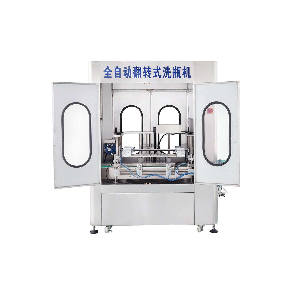 Browse beautiful photo of rinsing filling capping machine to find its features at tzpackaging.com #rinsingfillingcappingmachine #bottlewashingmachine