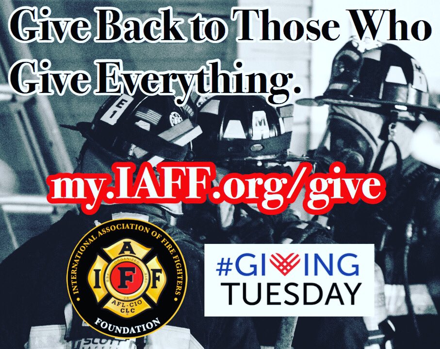IAFF1309's tweet photo. Tuesday,  December 3rd is #givingtuesday 
Please consider the #iafffoundation 
Give back to those who give everything.

#iaff1309 #iaff #iafflocal1309 #local1309 #l1309 #fireman #firefighter #firefighting #fire #professionalfirefighter #unionfirefighters #firedepartment #union https://t.co/5nI3JdvyB8