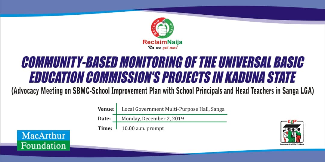 reclaimnaija's tweet image. Community-Based Monitoring of Universal Basic Education's  Projects: Advocacy Meeting on Sch Based Management Committee- Sch Improvement Prog in Sanga LGA, Kaduna State #EducationForAll  @macfound  @shettimakole @ojmagic @OpenBudgets @ogpnigeria @SDGoals @OpenAllianceNG @UNESCO