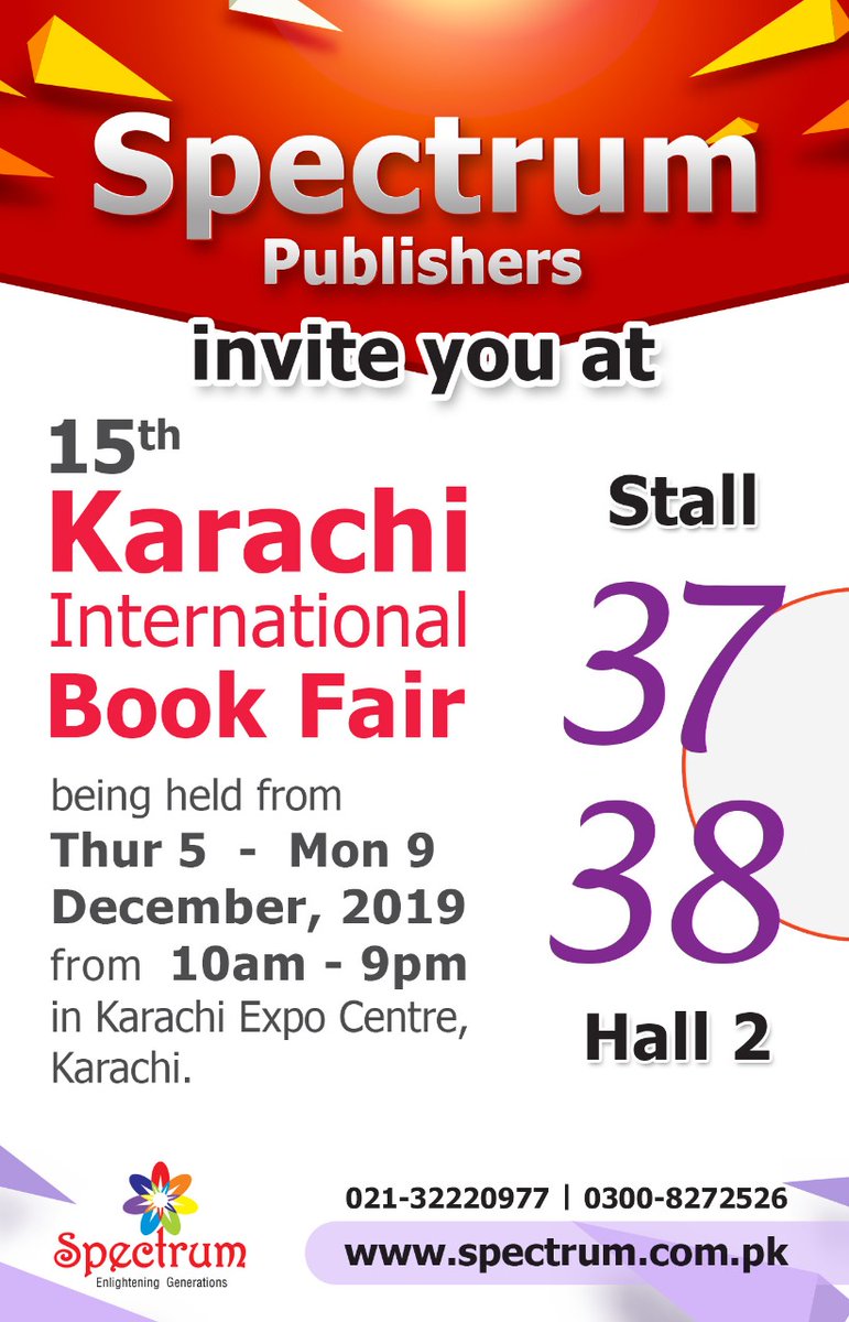 spectrumedupk's tweet photo. #spectrum #education #publishers #karachi_book_fair #international_book_fair #book_fair_2019 #karachi_international_book_fair_2019 #spectrum_education #spectrum_publishers https://t.co/e1BNCBAZFg