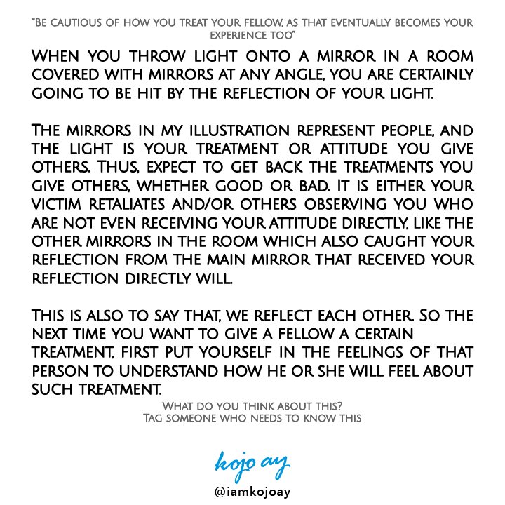 iamKojoAY's tweet photo. Karma

» What do you think about this?
» Tag someone who needs to know this

#wisdomquotes #knowledgequotes #motivationalquotes #inspirationalquotes #successquotes #selfaccessmentquotes #selfdevelopmentquotes #relationshipquotes #leadershipquotes #karma #karmaquotes #quotes https://t.co/sAWEP653PQ