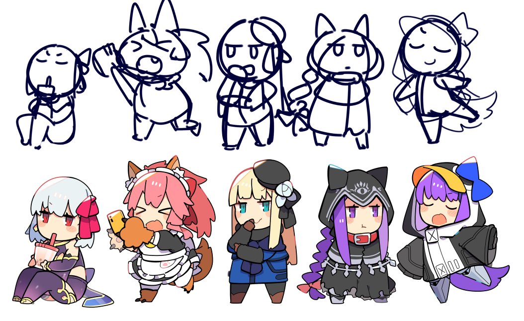 Fgo ラフ付きのデフォルメ鯖イラストまとめが可愛すぎると話題に