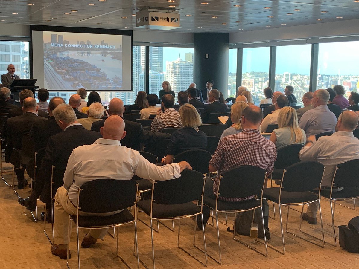 The final @AustArabChamber & @Austrade organised Middle East & North Africa Connections seminar was held last week in Brisbane on business opportunities in the region including Expo 2020 was well attended. #MCS2019 #Expo2020Australia #GdayExpo2020 @AcornStratUAE @IanHalliday29